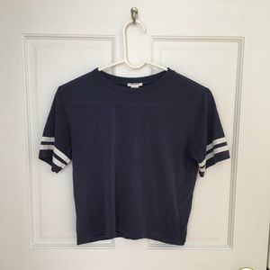 Navy Blue Slightly Cropped Tee